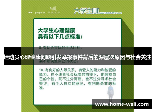 运动员心理健康问题引发举报事件背后的深层次原因与社会关注